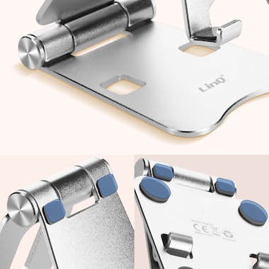 LinQ Soporte de sobremesa plegable Plata para smartphon LinQ Soporte de sobremesa plegable Plata para smartphon