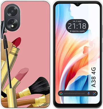 Tumundosmartphone Funda Silicona Oppo A38 4G Brochas Tumundosmartphone Funda Silicona Oppo A38 4G Brochas