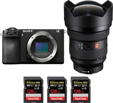 Sony A6700 + FE 12-24mm f/2.8 GM + 3 SanDisk 128GB Extr Sony A6700 + FE 12-24mm f/2.8 GM + 3 SanDisk 128GB Extr