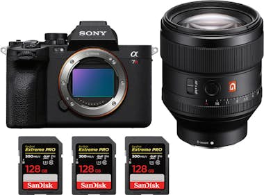 Sony Alpha 7R V + FE 85mm f/1.4 GM + 3 SanDisk 128GB Ex Sony Alpha 7R V + FE 85mm f/1.4 GM + 3 SanDisk 128GB Ex