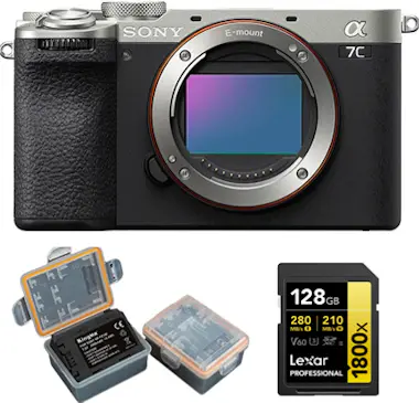 Sony Alpha A7C II Cuerpo Plata+Lexar 128GB Tarjeta de M Sony Alpha A7C II Cuerpo Plata+Lexar 128GB Tarjeta de M