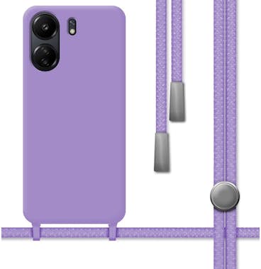 Tumundosmartphone Funda Silicona Líquida Cordón Xiaomi Poco C65 Mora Tumundosmartphone Funda Silicona Líquida Cordón Xiaomi Poco C65 Mora