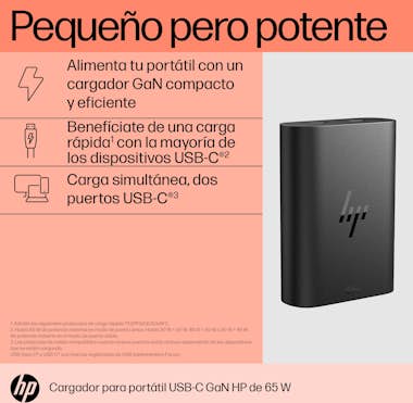 HP HP Cargador para portátil de con USB-C GaN de 65 W