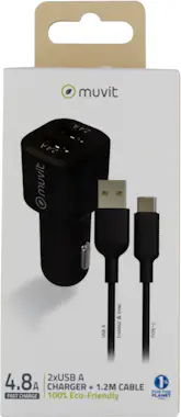 Muvit muvit for change pack cargador coche USB 2 puertos Muvit muvit for change pack cargador coche USB 2 puertos