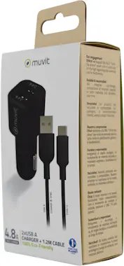 Muvit muvit for change pack cargador coche USB 2 puertos Muvit muvit for change pack cargador coche USB 2 puertos