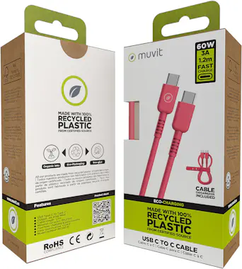 Muvit muvit for change cable Tipo C a Tipo C 3A/60W 1.2m Muvit muvit for change cable Tipo C a Tipo C 3A/60W 1.2m