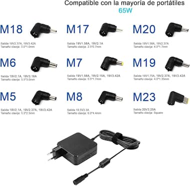 Otros Cargador Universal para Portátiles 9.5-20V 65W 9 P Otros Cargador Universal para Portátiles 9.5-20V 65W 9 P