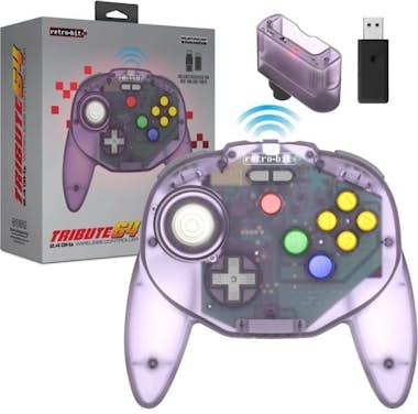 Retro-Bit Controlador inalámbrico Tribute64 de 2,4 GHz para Retro-Bit Controlador inalámbrico Tribute64 de 2,4 GHz para