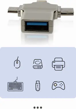 LinQ Adaptador OTG 3 en 1 Lightning, USB-C y Micro-USB LinQ Adaptador OTG 3 en 1 Lightning, USB-C y Micro-USB