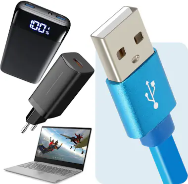 LinQ Cable USB retráctil universal de 1 m Azul LinQ Cable USB retráctil universal de 1 m Azul