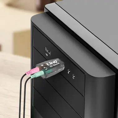 LinQ Tarjeta sonido USB externa 2x3,5mm Jack Audio Micr LinQ Tarjeta sonido USB externa 2x3,5mm Jack Audio Micr