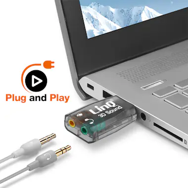 LinQ Tarjeta sonido USB externa 2x3,5mm Jack Audio Micr LinQ Tarjeta sonido USB externa 2x3,5mm Jack Audio Micr