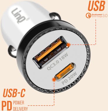 LinQ Cargador de mechero de coche 38 W Power Delivery + LinQ Cargador de mechero de coche 38 W Power Delivery +