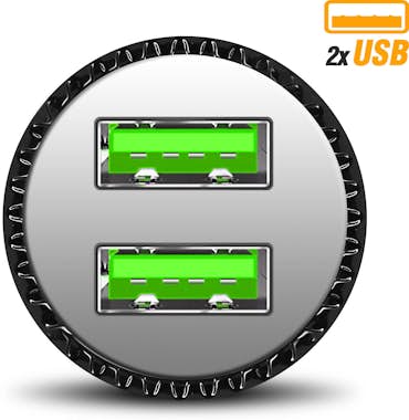 LinQ Cargador de coche compacto doble USB de 12 W negro LinQ Cargador de coche compacto doble USB de 12 W negro
