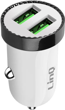 LinQ Cargador de coche compacto doble USB de 12 W Blanc LinQ Cargador de coche compacto doble USB de 12 W Blanc