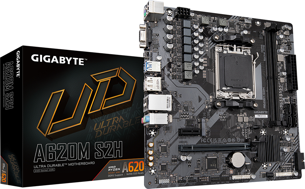 gigabyte a620m s2h placa base amd a620 zocalo am5 micro atx