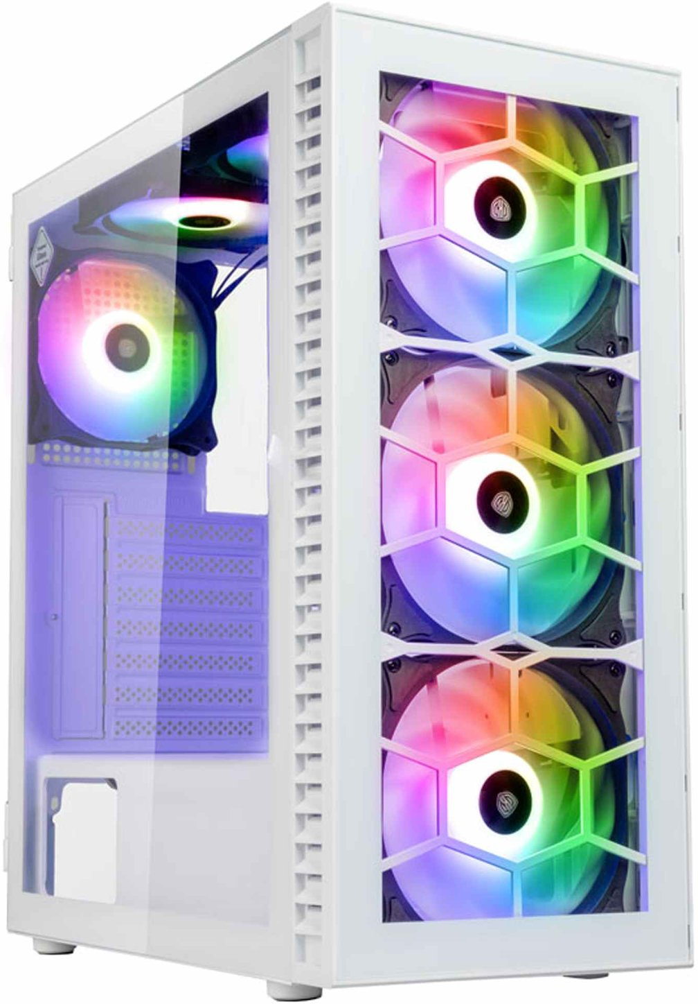 kolink observatory hf glass white argb midi tower blanco