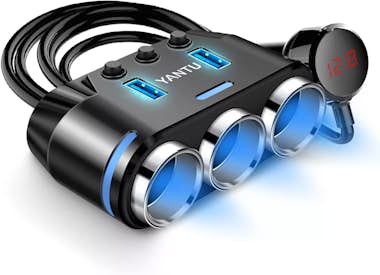 Avizar Divisor Cargador de coche 100W 3x Encendedor 2x Ca Avizar Divisor Cargador de coche 100W 3x Encendedor 2x Ca