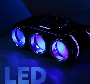 Avizar Divisor Cargador de coche 100W 3x Encendedor 2x Ca Avizar Divisor Cargador de coche 100W 3x Encendedor 2x Ca