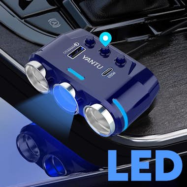 Avizar Divisor Cargador Coche 120W 3x Encendedor 1x USB 1 Avizar Divisor Cargador Coche 120W 3x Encendedor 1x USB 1