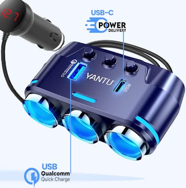 Avizar Divisor Cargador Coche 120W 3x Encendedor 1x USB 1 Avizar Divisor Cargador Coche 120W 3x Encendedor 1x USB 1