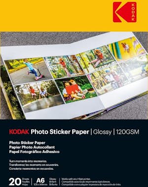 KODAK Papel fotográfico autoadhesivo - Paquete de 20 hoj KODAK Papel fotográfico autoadhesivo - Paquete de 20 hoj
