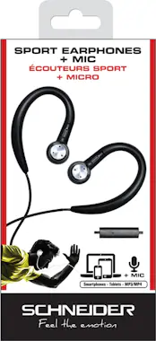 Schneider Auriculares deportivos estéreo con micrófono y dia Schneider Auriculares deportivos estéreo con micrófono y dia