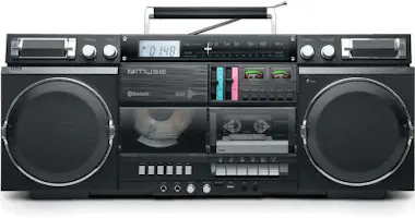 Muse Altavoz portátil retro Bluetooth 5.0 Premium de 80 Muse Altavoz portátil retro Bluetooth 5.0 Premium de 80