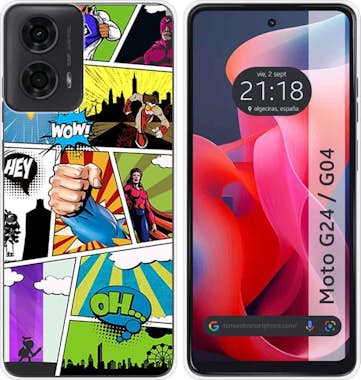 Tumundosmartphone Funda Silicona Motorola Moto G04 / G24 Comic Tumundosmartphone Funda Silicona Motorola Moto G04 / G24 Comic