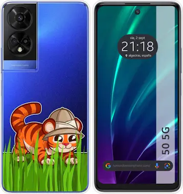 Tumundosmartphone Funda Silicona TCL 50 5G Tigre Tumundosmartphone Funda Silicona TCL 50 5G Tigre