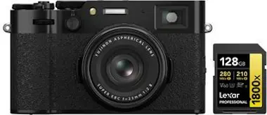 FujiFilm Cámara digital FUJIFILM X100VI (Negro) + Tarjeta d FujiFilm Cámara digital FUJIFILM X100VI (Negro) + Tarjeta d