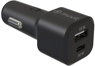 Muvit Cargador de coche encendedor PD USB-C 30 W - QC 3. Muvit Cargador de coche encendedor PD USB-C 30 W - QC 3.