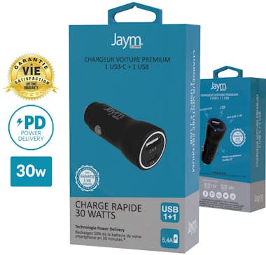 Jaym 38W Dual USB 3A USB-A + USB-C PD Cargador Rápido d Jaym 38W Dual USB 3A USB-A + USB-C PD Cargador Rápido d