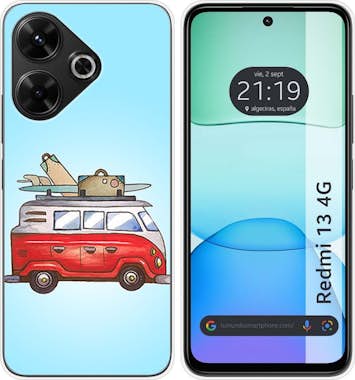 Tumundosmartphone Funda Silicona Xiaomi Redmi 13 4G Furgoneta Tumundosmartphone Funda Silicona Xiaomi Redmi 13 4G Furgoneta