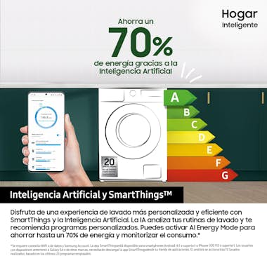 Samsung Samsung Lavadora 9kg Negra AI Ecobubble™, Clasific Samsung Samsung Lavadora 9kg Negra AI Ecobubble™, Clasific