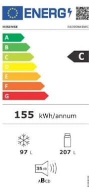 Hisense Frigorífico Combi RB390N4BWC Hisense Frigorífico Combi RB390N4BWC