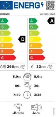 Hisense Lavasecadora WD3S8043BW3 8K/5K 1400RPM Hisense Lavasecadora WD3S8043BW3 8K/5K 1400RPM