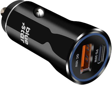 Blue Star Cargador coche USB-C 25W + USB 18W Negro Blue Star Cargador coche USB-C 25W + USB 18W Negro