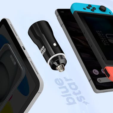 Blue Star Cargador coche USB-C 25W + USB 18W Negro Blue Star Cargador coche USB-C 25W + USB 18W Negro