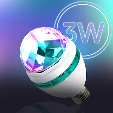 Avizar Bombilla Efecto Disco Giratorio Multicolor RGB Bla Avizar Bombilla Efecto Disco Giratorio Multicolor RGB Bla