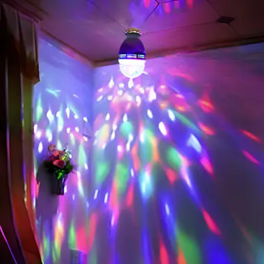 Avizar Bombilla Efecto Disco Giratorio Multicolor RGB Bla Avizar Bombilla Efecto Disco Giratorio Multicolor RGB Bla