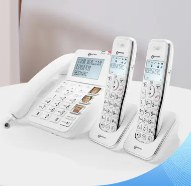 Geemarc Teléfono fijo senior amplificado con 2 auriculares Geemarc Teléfono fijo senior amplificado con 2 auriculares