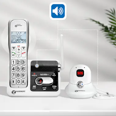 Geemarc Teléfono amplificado con contestador automático y Geemarc Teléfono amplificado con contestador automático y