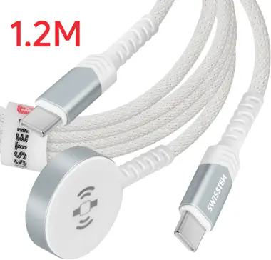 Swissten Cargador para Apple Watch + USB-C con conector USB Swissten Cargador para Apple Watch + USB-C con conector USB