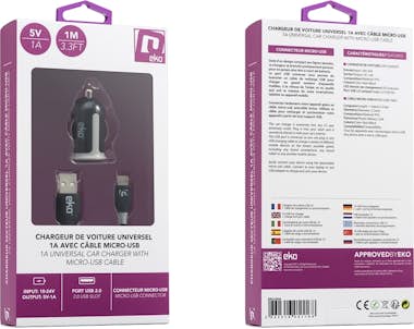 Eko Pack cargador de mechero 1A con cable micro USB de Eko Pack cargador de mechero 1A con cable micro USB de