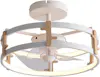 Purline Ventilador Lámpara LED con detalles acabado madera Purline Ventilador Lámpara LED con detalles acabado madera