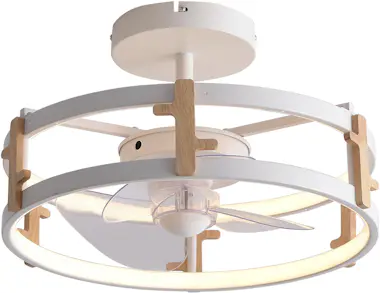 Purline Ventilador Lámpara LED con detalles acabado madera Purline Ventilador Lámpara LED con detalles acabado madera