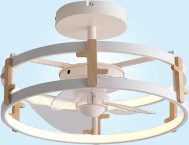 Purline Ventilador Lámpara LED con detalles acabado madera Purline Ventilador Lámpara LED con detalles acabado madera