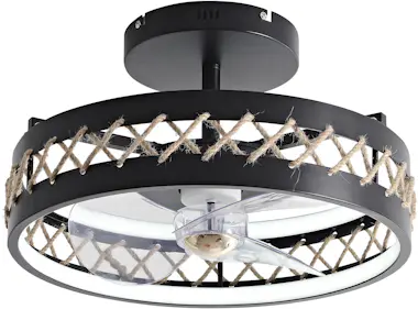 Purline Ventilador Lámpara LED con detalles acabado cuerda Purline Ventilador Lámpara LED con detalles acabado cuerda