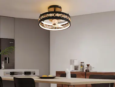 Purline Ventilador Lámpara LED con detalles acabado cuerda Purline Ventilador Lámpara LED con detalles acabado cuerda